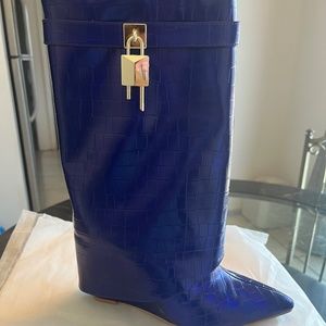 Royal blue shark boots